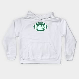 Lets Go Birds Retro Football - Kelly Green Kids Hoodie